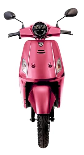 Image of eblu India's 1st Family e Scooter - Feo - Typical Driving Range 110km per charge - Top speed 60 kmph, Xtra - LEG ROOM | COMFORT | SAFETY | STABILITY (Wine Red)