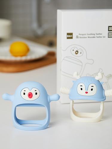 image for Smily Mia 2 Packs Baby Teething Toy for 0-6 6-12 Months, Food Grade Si