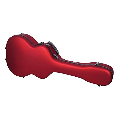 Image of Crossrock 8lb Ultra-Light Fiberglass Case for OM, Martin 000 Guitars-TSA Latch (CRF5020OMRD)