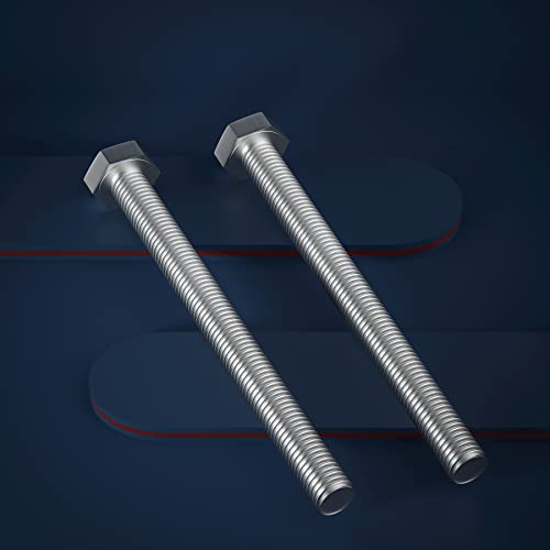 Image of 3 /8-16 x 5 (5 /8 to 7 inch Optional) Hex Head Screw Bolt, Stainless Steel 18-8(304), Fully Threaded,10pcs