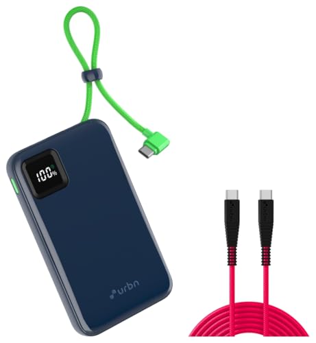 Image of URBN 10,000mAh Ultra Link Power Bank - Blue with Type C to Type C Cable