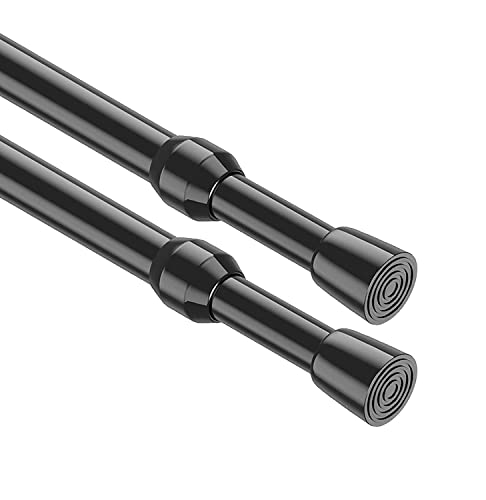 Image of MEXAU 2Pack Spring Tension Curtain Rod 26-39 inch Black Small Tension Rod
