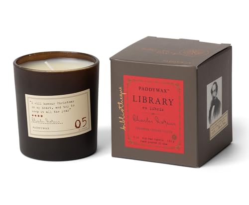 Paddywax Scented Candles Library Collection Luxury Artisan Candle, 170g, Charles Dickens, Black
