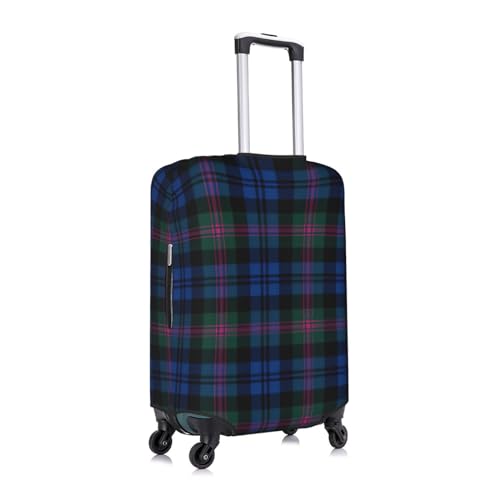 Blue And Green Scottish Tartan Print Luggage Cover Washable Suitcase Anti-Scratch Suitcase Cover Protective Cover Fits 18-32 Inch3