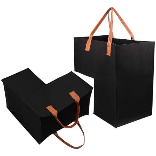 LOEFLIFA Cesto Portaoggetti in Feltro a Forma di L Set da 2 Pezzi Organizer per Scale Porta Biancheria e Oggetti Vari Contenitore Leggero e Resistente per Casa e Lavanderia