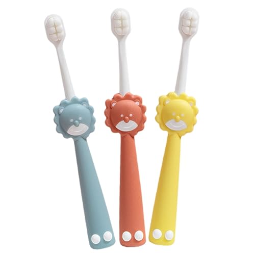 Holidyoyo 3 Stück Kinderzahnbürsten Löwendesign