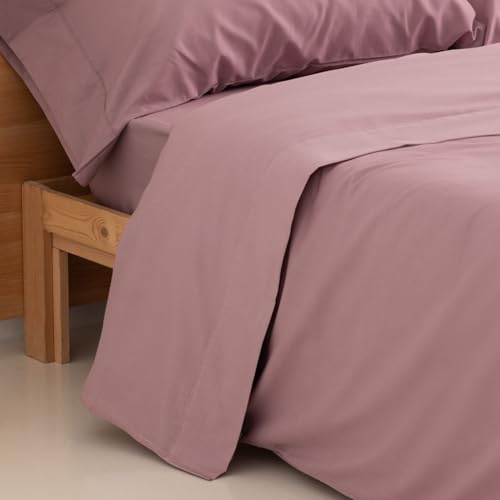 Donegal Collections - Sábana Encimera Cama 135x190/200 Magenta - 50% Algodón 50% Poliéster - Encimera Lisa Tacto Extra Suave y Transpirable para Todo el Año - Antipeeling