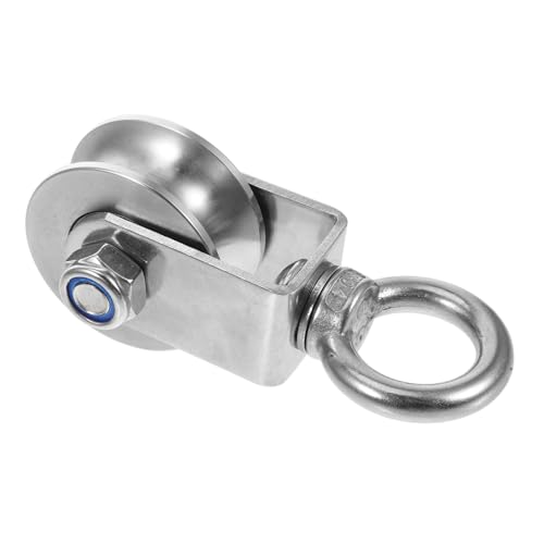 Gatuida Stainless Steel Type Swivel Pulley Block Heavy Duty Silent Roller for Industrial and Construction Lifting Applications Versatile Cable Machine Attachment Load Bearing Pulley Wheel