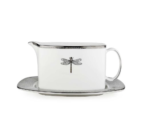 Kate Spade June Lane Platinum Sauce Boat with Stand