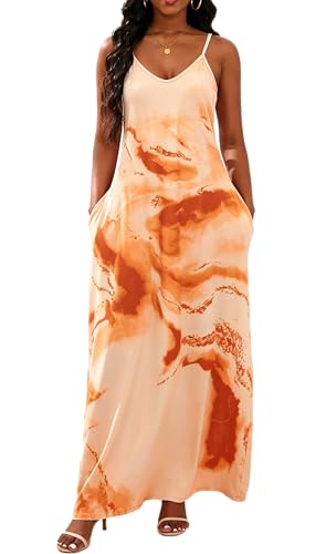 Image of vunahzma Womens Casual Fashion Sleeveless Plus Size Loose Long Sexy Maxi Dress with Pockets