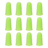 uxcell Silicone Finger Protectors, Anti-Slip Finger Cover, Finger Tips for Sewing, Sorting Paper, Green, Middle Size, 12 Pcs