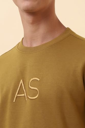 Image of Allen Solly Men's Cotton Blend Crew Neck Sweatshirt with Straight Pocket