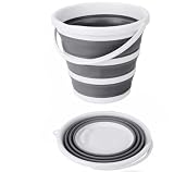 Secchio Pieghevole, Bacinella Salvaspazio, Catino Pieghevole Multiuso Lavabo Portatile, Secchiello in Silicone Lavabo, per Campeggio, Viaggio, Pesca, Camper (SECCHIO, 2PCS X SECCHIO 10L)