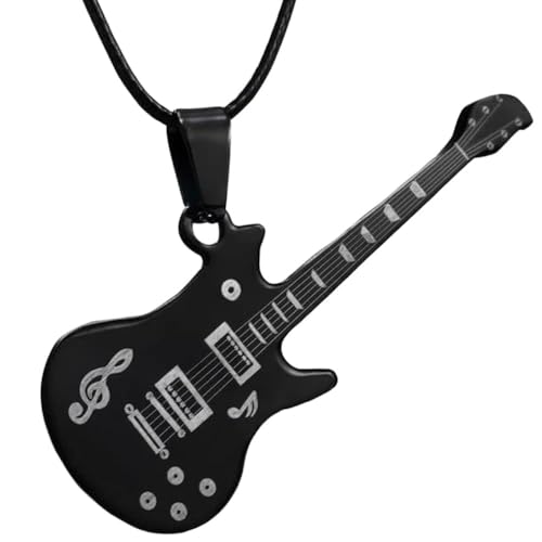 Collier guitare électrique homme pendentif punk rétro hip-hop et rock