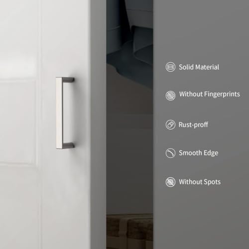 Image of 20 Pack 3.75 Inch Brushed Nickel Cabinet Pulls, Kitchen Hardware | Solid Zinc Alloy, Screws Included, Durability, Modern, Comfortable to Grip, Kitchen Cabinet Pulls for Drawers Dressers
