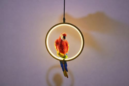 Image of Modern Parrot Halo Ring Energy Saving Led Bird Pendant Hanging with 3 Different Color Mode (Warm White, Cool White, Neutral White) for Bedroom, Living Room, Restaurants, Dining, Home