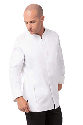 Chef Works Abrigo de chef Valencia para hombre, Blanco, XX-Large