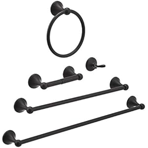 Amazon Basics 5-Piece Bathroom Set - Standard Black