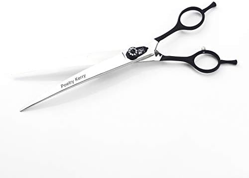 high-end Professional pet Care 7/7.5/8 inch pet Scissors 440C Steel Silver (8.0inch Curved Scissors)