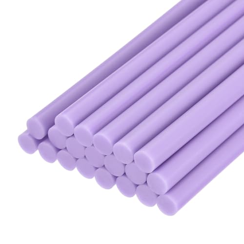 QUARKZMAN 30Pz Stick Colla a Caldo Mini 7mm x 100mm Colla a Caldo Bastoncini Piccoli Ricariche per Pistola, Viola Brillante