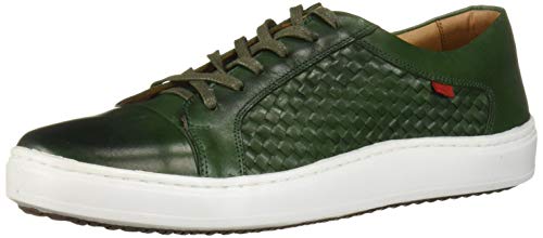 Marc Joseph New York Men's Leather Made In Brazil Luxury Lace-Up Detail Fashion Sneaker, Emerald Green Brushed Nappa/Weave, 13 M Us #TOP22