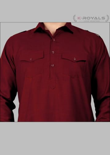 Image of K-ROYALS Full Pathani Suit for Mens /Cotton Blend Pathani kurta payjama set for mens