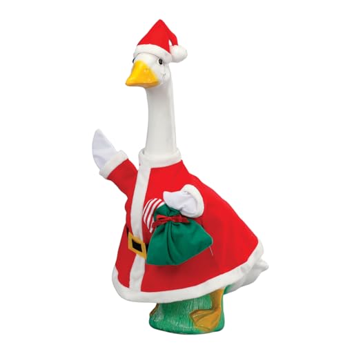 Image of Fox Valley Traders Gaggleville Jolly Santa Goose Outfit, Chrisas Costume for 23" H Large Porch Goose, Polyester