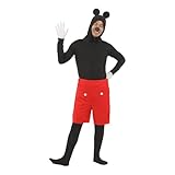 [iinoo] ハロウィン 仮装 ねずみ 全身タイツ 黒 コスプレ 変装 コスチューム 男女兼用 [5点セット] (XL)