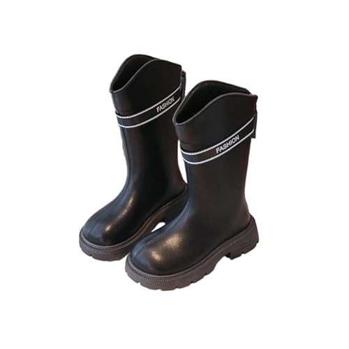 Fashion Cowgirl Boots for Girls:Winter Warm Cowboy Low Heel Mid Calf Booties Side Zipper Lightweight Party Dress Shoes（Size12.5,Black