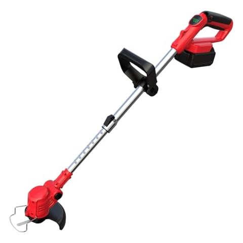 Cordless Weed Wacker Electric Weed Wacker Battery Powered 21V /4.0Ah, Grass Trimmer, 3 in 1 Cordless String Trimmer & Edger & Brush Cutter, Weed Trimmer for Garden Yard (Red) Cover