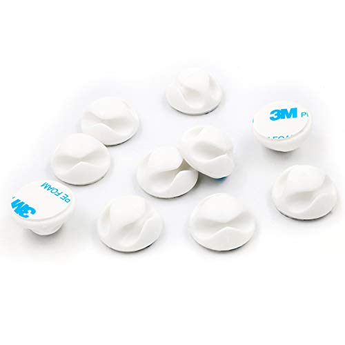 Lot de 10 clips de câble adhésifs 3M gestion fils blancs