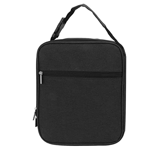 SPYMINNPOO Bolsa de Almuerzo con Aislamiento a Prueba de Fugas de 6L, Bolsa Duradera con Asa de Tela Oxford con Cremallera para Acampar Al Aire Libre en la Playa, 9,1 X 4,3 X 10,2 Pulgadas (BLACK)