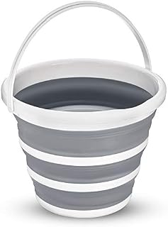 Hillington ® Collapsible Bucket  Large 10L Capacity Sturdy Folding Silicon Water Bucket with Comfortable Grip Handle  Neat and Tidy Space Saving Solution for your Garage Shed Home Bedroom