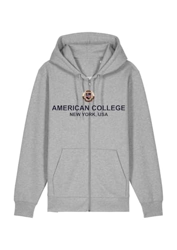 Sweat zip gris 16 ans decontracte mixte enfant American College