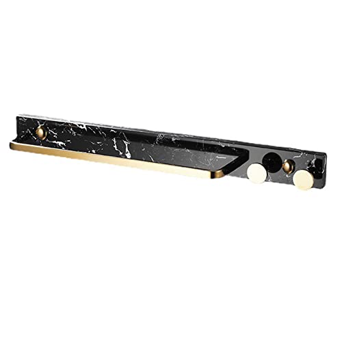 Barre de serviette en marbre et or noir de 50 cm pour salle de bain élégante et moderne