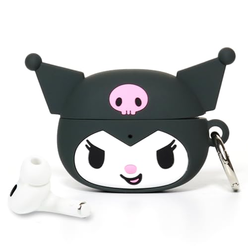 Image of iFace Hello Kitty and Friends Cute AirPods Pro 2 Case Compatible with AirPods 2nd Gen Pro - Cute Silicone Protective Cover [Carabiner Clip Included] [Wireless Charging Compatible] - Kuromi