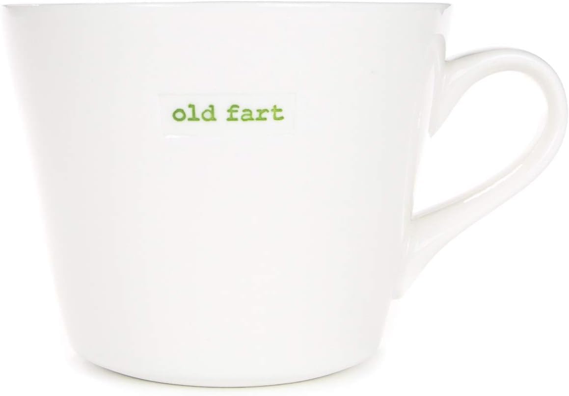 Keith Brymer Jones - Word Range - Standard Ceramic White Mug - Old Fart - 350ml - Gift Boxed