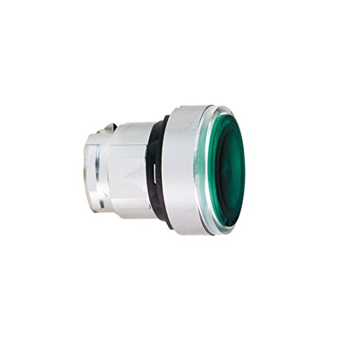Cabeza pulsador rasante transparente y verde para señalización luminosa