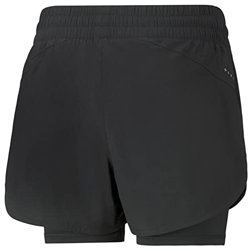 Puma Womens Favorite Woven 2-In-1 3" Short Running Athletic Bottoms - Black - Size Xl #TOP3