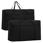 2 Pcs 100L Large Storage Bag, Heavy Duty Moving Totes, Extra Large Storage Bag with Zips forClothes Storage, Laundry Bag, Packing, House Solutions, Sustainable, Water-Resistant (black)