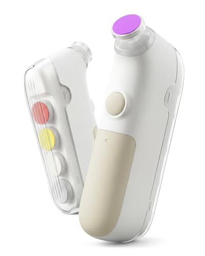 Grownsy Electric Baby Nail Trimmer with LED Light Ultra-Quiet Baby Nail File for Newborns Infants Toddlers & Adults 2-Speed Settings 5 Grinding Heads Safe for Fingernails & Toenails