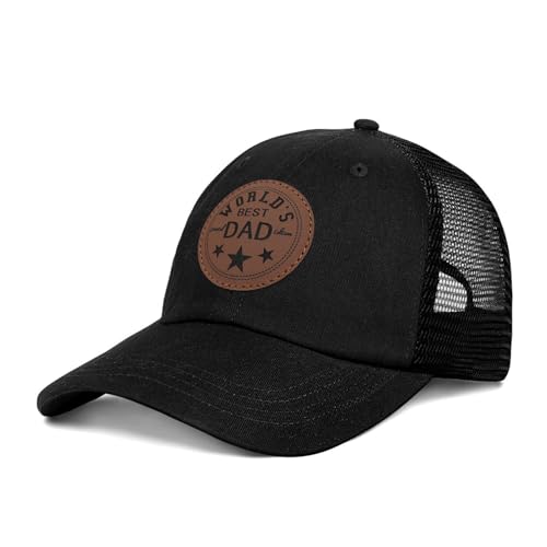 Image of Worlds Best Dad Ever Trucker Hat Fathers Day Birthday Gifts for Father Dad Papa Daddy from Daughter Son Baseball Cap