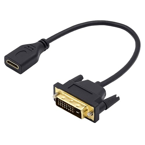 chenyang Câble adaptateur Mini HDMI vers DVI 1.4 femelle vers DVI 24+1 mâle pour ordinateur HDTV carte graphique UHD