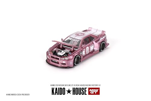 Mini GT Models Nissan Skyline GT-R Kaido Racing Factory V1 Pink 1/64 - Image 4