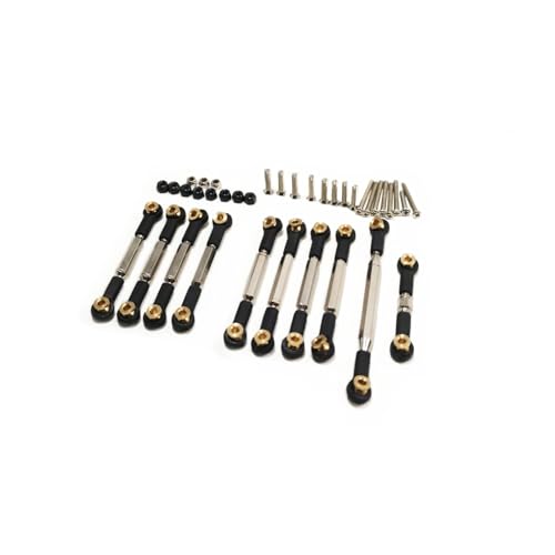 Rc Special Connecting Rod for Wpl C14 C24 C34 10pcs Metal Adjustable Rods Link Set Nylon Balljoin Rc Car Tracked Vehicles Parts and Accessories Upgrades Replacement Use