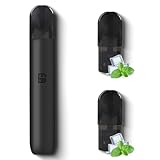 ECOCCO RELX Infinity/Phantom 完全互換スターターキット｜大容量450mAhバッテリー｜Type-C急速充電｜爆煙仕様｜POD2個付属（ブラック） (1本体＋交換カートリッジ2個)