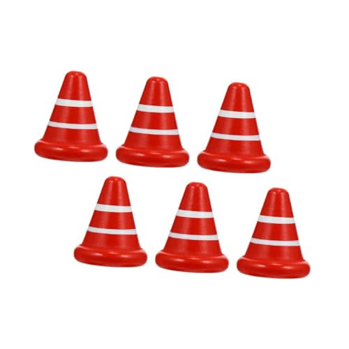 Garneck Educational Road Cones Set for Boys and Girls 6 Small Traffic Toys Realistic Design Material for Driving Practice