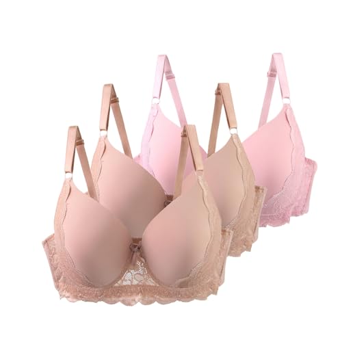 Soutien-gorge sans fil ultra confortable à dos nu transparent 3pcs