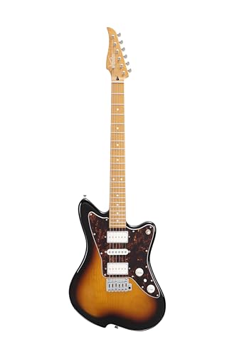Image of Electric Guitar JZ FRO 3 Tone Sunburst Gloss Handmade in Japan MIJ Roasted Flame maple Neck Stainless Steel Frets Gotoh Bridge Gotoh Locking Tuner 6 Strings Modern C Neck For All Levels