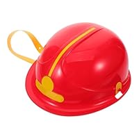 JUMPLAWN Cosplay Firefighter Helmet and Fireman Hat for Kids, Red Plastic Safety Hard Hat Role Play Toy for Boys and Girls, Firefighter Costume Accessory for Party and Stage Performance
